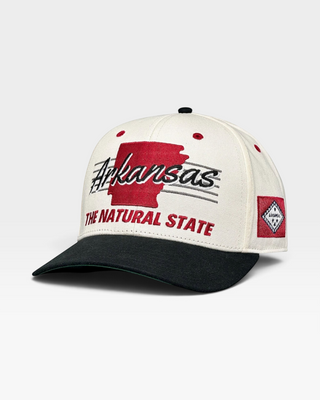 Arkansas Snapback - The Daly (Cream/Black) - Shells Vintage Hat Co.