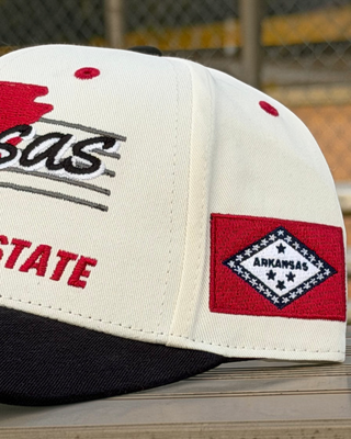 Arkansas Snapback - The Daly (Cream/Black) - Shells Vintage Hat Co.
