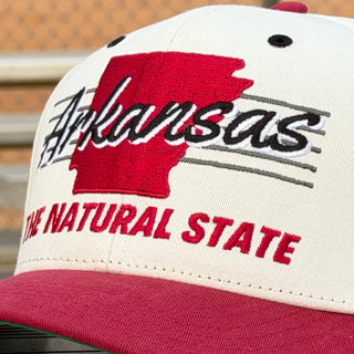 Arkansas Snapback - The Daly (Cream/Red) - Shells Vintage Hat Co.