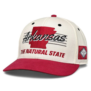 Arkansas Snapback - The Daly (Cream/Red) - Shells Vintage Hat Co.