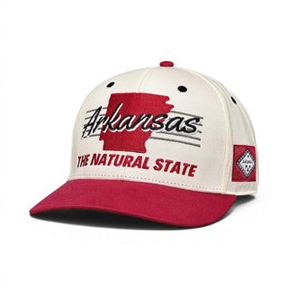 Arkansas Snapback - The Daly (Cream/Red) - Shells Vintage Hat Co.