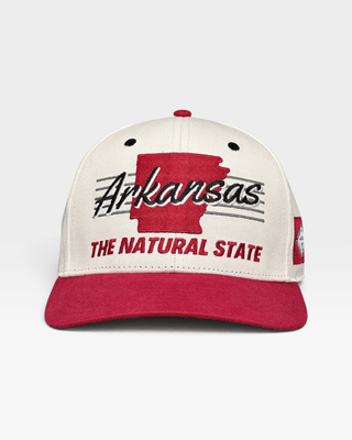 Arkansas Snapback - The Daly (Cream/Red) - Shells Vintage Hat Co.