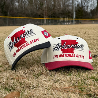 Arkansas Snapback - The Daly (Cream/Red) - Shells Vintage Hat Co.
