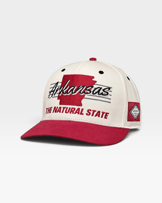 Arkansas Snapback - The Daly (Cream/Red) - Shells Vintage Hat Co.