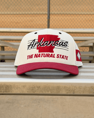 Arkansas Snapback - The Daly (Cream/Red) - Shells Vintage Hat Co.