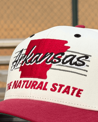 Arkansas Snapback - The Daly (Cream/Red) - Shells Vintage Hat Co.