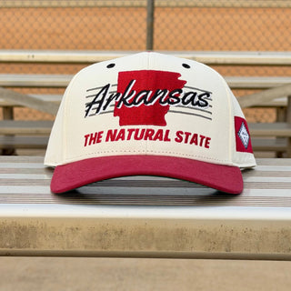 Arkansas Snapback - The Daly (Cream/Red) - Shells Vintage Hat Co.