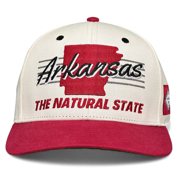 Arkansas Snapback - The Daly (Cream/Red) - Shells Vintage Hat Co.