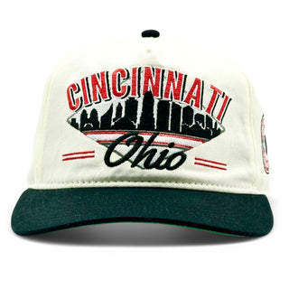 Cincinnati Snapback - The Charlie Hustle (Cream/Black) - Shells Vintage Hat Co.