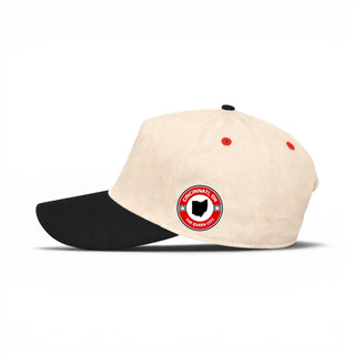 Cincinnati Snapback - The Charlie Hustle (Cream/Black) - Shells Vintage Hat Co.