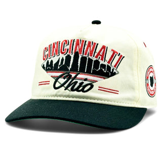 Cincinnati Snapback - The Charlie Hustle (Cream/Black) - Shells Vintage Hat Co.