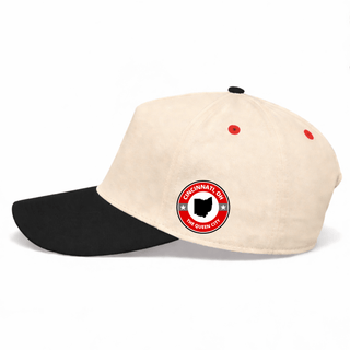 Cincinnati Snapback - The Charlie Hustle (Cream/Black) - Shells Vintage Hat Co.