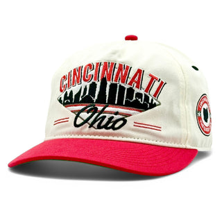 Cincinnati Snapback - The Charlie Hustle (Cream/Red) - Shells Vintage Hat Co.