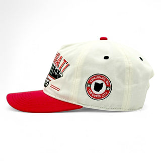 Cincinnati Snapback - The Charlie Hustle (Cream/Red) - Shells Vintage Hat Co.