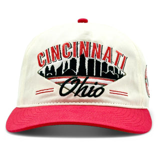 Cincinnati Snapback - The Charlie Hustle (Cream/Red) - Shells Vintage Hat Co.