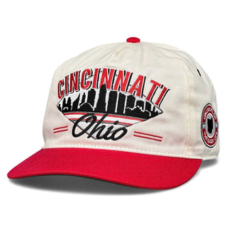 Cincinnati Snapback - The Charlie Hustle (Cream/Red) - Shells Vintage Hat Co.