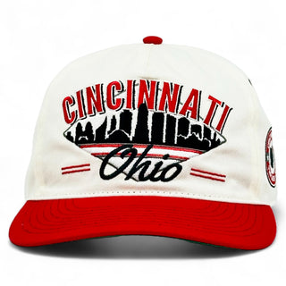 Cincinnati Snapback - The Charlie Hustle (Cream/Red) - Shells Vintage Hat Co.