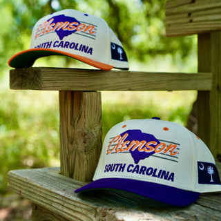 Clemson Snapback - The Dabo (Cream/Orange) - Shells Vintage Hat Co.