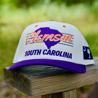 Clemson Snapback - The Dabo (Cream/Purple) - Shells Vintage Hat Co.