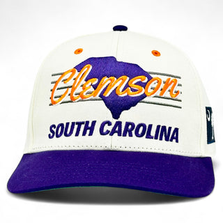 Clemson Snapback - The Dabo (Cream/Purple) - Shells Vintage Hat Co.