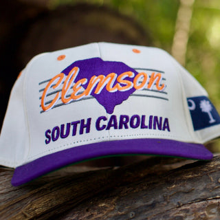 Clemson Snapback - The Dabo (Cream/Purple) - Shells Vintage Hat Co.
