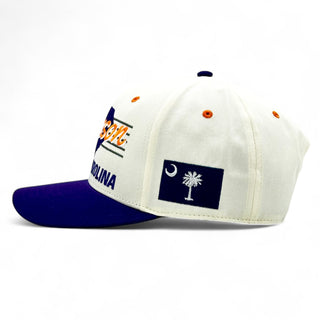 Clemson Snapback - The Dabo (Cream/Purple) - Shells Vintage Hat Co.