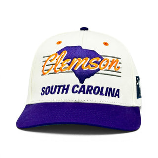 Clemson Snapback - The Dabo (Cream/Purple) - Shells Vintage Hat Co.