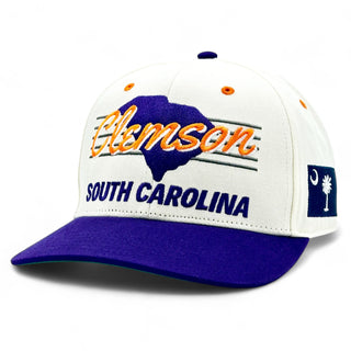 Clemson Snapback - The Dabo (Cream/Purple) - Shells Vintage Hat Co.
