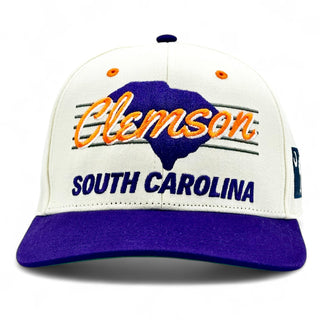 Clemson Snapback - The Dabo (Cream/Purple) - Shells Vintage Hat Co.