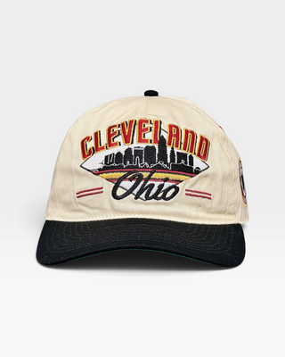Cleveland Snapback - The Bron (Cream/Black) - Shells Vintage Hat Co.