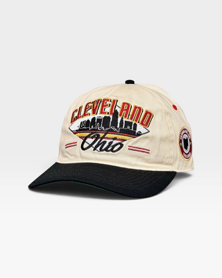 Cleveland Snapback - The Bron (Cream/Black) - Shells Vintage Hat Co.