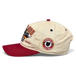 Cleveland Snapback - The Bron (Cream/Crimson) - Shells Vintage Hat Co.