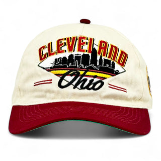Cleveland Snapback - The Bron (Cream/Crimson) - Shells Vintage Hat Co.