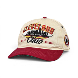Cleveland Snapback - The Bron (Cream/Crimson) - Shells Vintage Hat Co.