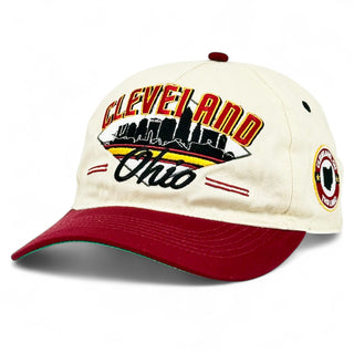 Cleveland Snapback - The Bron (Cream/Crimson) - Shells Vintage Hat Co.