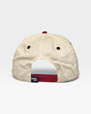 Cleveland Snapback - The Bron (Cream/Crimson) - Shells Vintage Hat Co.