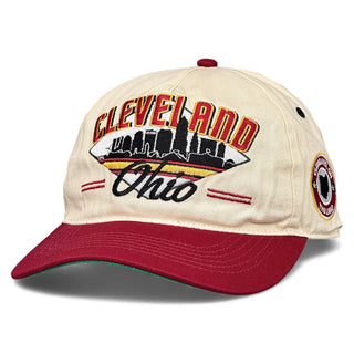 Cleveland Snapback - The Bron (Cream/Crimson) - Shells Vintage Hat Co.