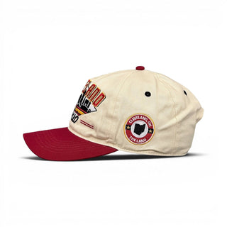 Cleveland Snapback - The Bron (Cream/Crimson) - Shells Vintage Hat Co.