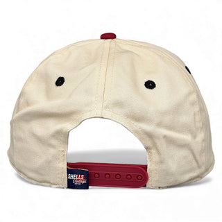 Cleveland Snapback - The Bron (Cream/Crimson) - Shells Vintage Hat Co.
