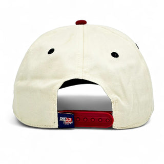 Cleveland Snapback - The Bron (Cream/Crimson) - Shells Vintage Hat Co.