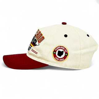Cleveland Snapback - The Bron (Cream/Crimson) - Shells Vintage Hat Co.