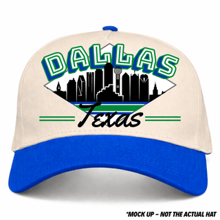 Dallas Snapback - The Dirk (Cream/Blue) - Shells Vintage Hat Co.