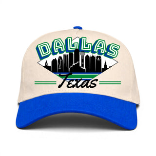 Dallas Snapback - The Dirk (Cream/Blue) - Shells Vintage Hat Co.