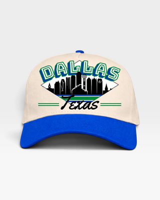 Dallas Snapback - The Dirk (Cream/Blue) - Shells Vintage Hat Co.