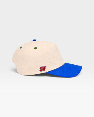 Dallas Snapback - The Dirk (Cream/Blue) - Shells Vintage Hat Co.