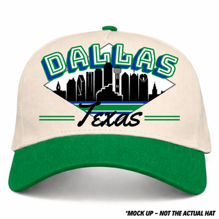 Dallas Snapback - The Dirk (Cream/Green) - Shells Vintage Hat Co.