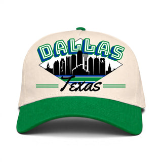 Dallas Snapback - The Dirk (Cream/Green) - Shells Vintage Hat Co.
