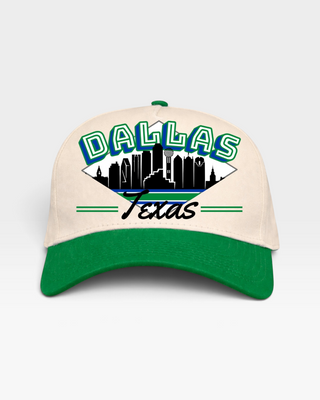 Dallas Snapback - The Dirk (Cream/Green) - Shells Vintage Hat Co.