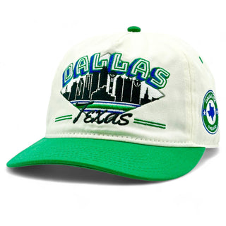 Dallas Snapback - The Maverick (Cream/Green) - Shells Vintage Hat Co.