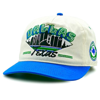Dallas Snapback - The Maverick (Cream/Royal Blue) - Shells Vintage Hat Co.